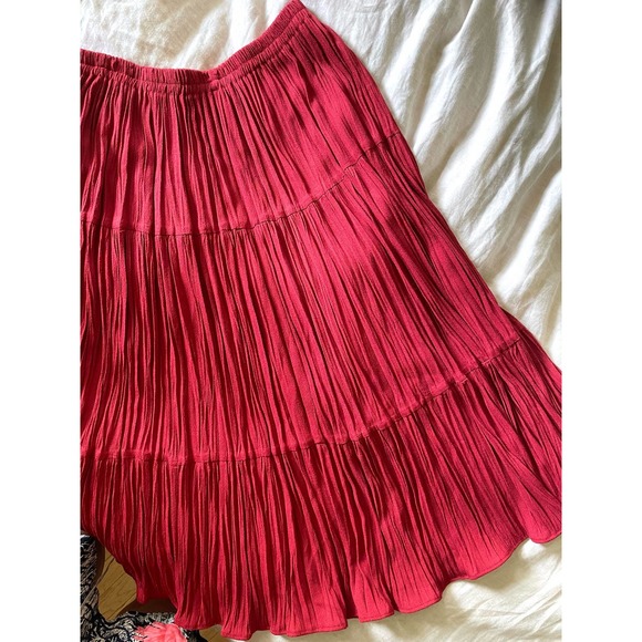 Double D Ranch Dresses & Skirts - Double D Ranch Red Tiered Broomstick Skirt Size Large
